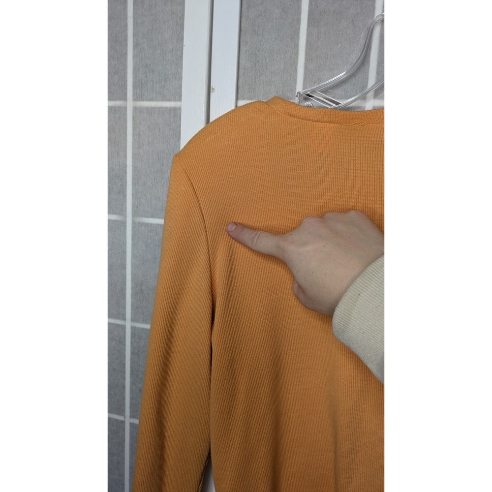 Villager Liz Claiborne Women's Cardigan Medium Mustard Gold Beaded‎ Long Sleeve - Picture 6 of 8
